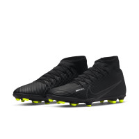 Nike Mercurial Superfly 9 Club Gras/Artificial Grass Football Shoes (MG) Black Grey Neon Yellow