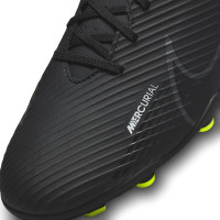 Nike Mercurial Vapor 15 Club Grass/Artificial Grass Football Shoes (MG) Black Grey Neon Yellow