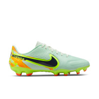 Nike Tiempo Legend Academy 9 Grass/Artificial Turf Football Shoes (MG) Green Orange Yellow