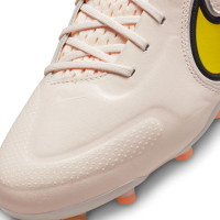 Nike Tiempo Legend Elite 9 Gras Voetbalschoenen (FG) Beige Zwart Geel