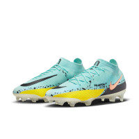 Nike Phantom Elite GT2 Dynamic Fit Gras Voetbalschoenen (FG) Blauw Zwart Geel