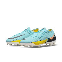 Nike Phantom Pro GT2 Gras Voetbalschoenen (FG) Blauw Zwart Roze Geel