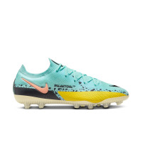Nike Phantom Elite GT2 Kunstgras Voetbalschoenen (AG) Blauw Zwart Roze Geel