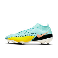 Nike Phantom Academy GT2 Dynamic Fit Gras / Kunstgras Voetbalschoenen (MG) Blauw Zwart Roze Geel