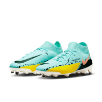 Nike Phantom Academy GT2 Dynamic Fit Gras / Kunstgras Voetbalschoenen (MG) Blauw Zwart Roze Geel