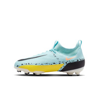 Nike Phantom Academy GT2 Dynamic Fit Gras / Kunstgras Voetbalschoenen (MG) Kids Blauw Zwart Roze Geel