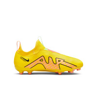 Nike Zoom Mercurial Vapor 15 Academy Laceless Grass/Artificial Grass Football Shoes (MG) Kids Yellow Orange