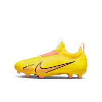 Nike Zoom Mercurial Vapor 15 Academy Laceless Grass/Artificial Grass Football Shoes (MG) Kids Yellow Orange