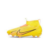 Nike Zoom Mercurial Superfly 9 Academy Velcro Grass/ Artificial Grass Football Shoes (MG) Kids Yellow Black Pink