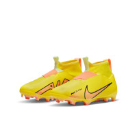 Nike Zoom Mercurial Superfly 9 Academy Velcro Grass/ Artificial Grass Football Shoes (MG) Kids Yellow Black Pink