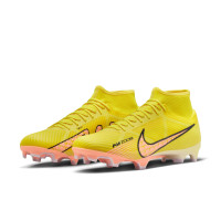 Nike Zoom Mercurial Superfly 9 Academy Gras/Artificial Grass Football Shoes (MG) Yellow Black Pink