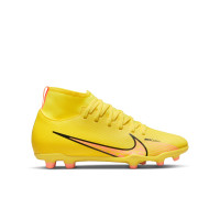 Nike Mercurial Superfly Club 9 Grass/Artificial Grass Football Shoes (MG) Kids Yellow Pink