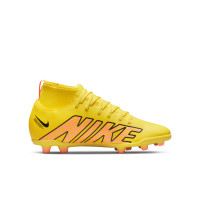 Nike Mercurial Superfly Club 9 Grass/Artificial Grass Football Shoes (MG) Kids Yellow Pink