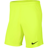 Nike Dry Park III Kids Football Shorts Neon Yellow Black