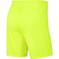 Nike Dry Park III Kids Football Shorts Neon Yellow Black