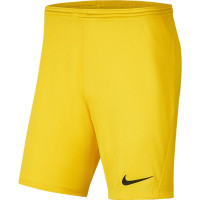 Nike Dry Park III Kids Football Shorts Yellow Black