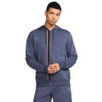 Nike F.C. Tribuna Full-Zip Fleece Hoodie Blauw Rood