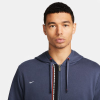 Nike F.C. Tribuna Full-Zip Fleece Hoodie Blauw Rood