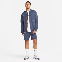 Nike F.C. Tribuna Full-Zip Fleece Hoodie Blauw Rood