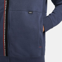 Nike F.C. Tribuna Full-Zip Fleece Hoodie Blauw Rood