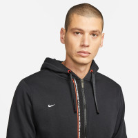 Nike F.C. Tribuna Full-Zip Fleece Hoodie Zwart Rood