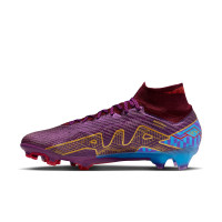 Nike Zoom Mercurial Superfly Elite 9 KM Grass Football Shoes (FG) Purple Burgundy Gold