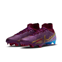 Nike Zoom Mercurial Superfly Elite 9 KM Grass Football Shoes (FG) Purple Burgundy Gold