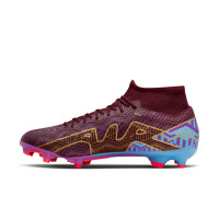 Nike Zoom Mercurial Superfly Academy 9 KM Grass/Artificial Grass Football Shoes (MG) Purple Burgundy Gold
