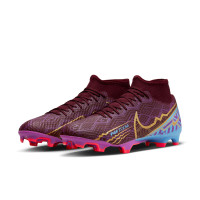 Nike Zoom Mercurial Superfly Academy 9 KM Grass/Artificial Grass Football Shoes (MG) Purple Burgundy Gold