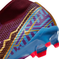 Nike Zoom Mercurial Superfly Academy 9 KM Grass/Artificial Grass Football Shoes (MG) Purple Burgundy Gold
