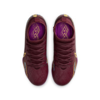 Nike Mercurial Superfly Club 9 KM Grass/Artificial Grass Football Shoes (MG) Kids Burgundy Gold Blue