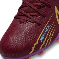 Nike Mercurial Superfly Club 9 KM Grass/Artificial Grass Football Shoes (MG) Kids Burgundy Gold Blue