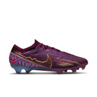 Nike Zoom Mercurial Vapor Elite 15 KM Grass Football Shoes (FG) Purple Burgundy Gold