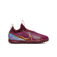 Nike Zoom Mercurial Vapor Academy 15 KM Turf Football Shoes (TF) Kids Purple Burgundy Gold