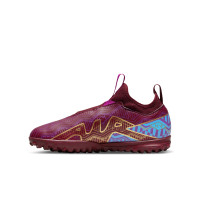 Nike Zoom Mercurial Vapor Academy 15 KM Turf Football Shoes (TF) Kids Purple Burgundy Gold