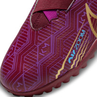 Nike Zoom Mercurial Vapor Academy 15 KM Turf Football Shoes (TF) Kids Purple Burgundy Gold