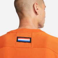 Nike Nederland Travel T-Shirt 2022-2024 Oranje Zwart