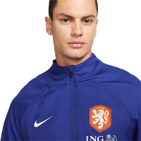 Nike Nederland Strike Trainingspak Woven 2022-2024 Donkerblauw Blauw Wit