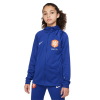 Nike Nederland Strike Hooded Trainingspak 2022-2024 Kids Blauw Oranje Wit