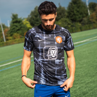 Nike Nederland Pre Match Trainingsshirt 2022-2024 Zwart Wit