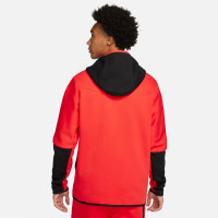 Nike Tech Fleece Full-Zip Tracksuit Coral Red Black White