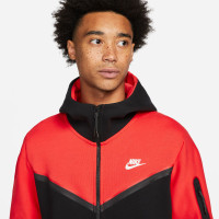 Nike Tech Fleece Full-Zip Tracksuit Coral Red Black White