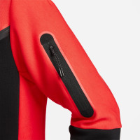 Nike Tech Fleece Full-Zip Tracksuit Coral Red Black White