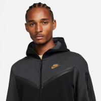 Nike Tech Fleece Full-Zip Tracksuit Dark Grey Black Gold