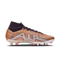 Nike Zoom Mercurial Superfly 9 Elite Iron-Nop Football Shoes (SG) Anti-Clog Bronze Black White