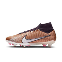 Nike Zoom Mercurial Superfly 9 Elite Iron-Nop Football Shoes (SG) Anti-Clog Bronze Black White