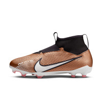Nike Zoom Mercurial Superfly 9 Pro Grass Football Shoes (FG) Kids Bronze Black White