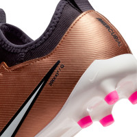 Nike Zoom Mercurial Vapor 15 Academy Grass/Artificial Grass Football Shoes (MG) Kids Bronze Black White