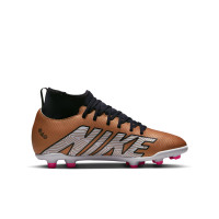 Nike Mercurial Superfly 9 Club Gras/Artificial Grass Football Shoes (MG) Kids Bronze Black White