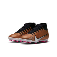 Nike Mercurial Superfly 9 Club Gras/Artificial Grass Football Shoes (MG) Kids Bronze Black White